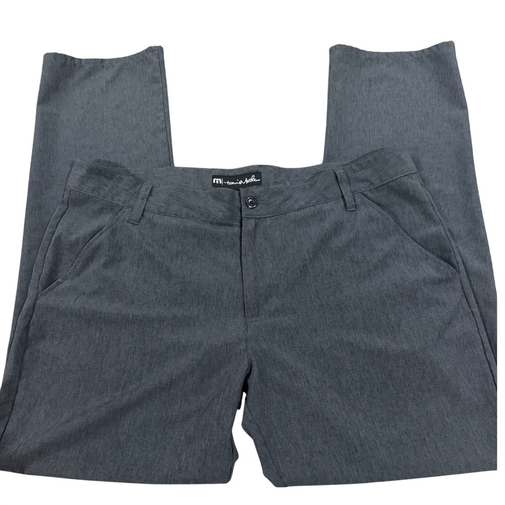 TravisMathew Mens Golf Pants Charcoal Gray Heather Performance Stretch Size 36